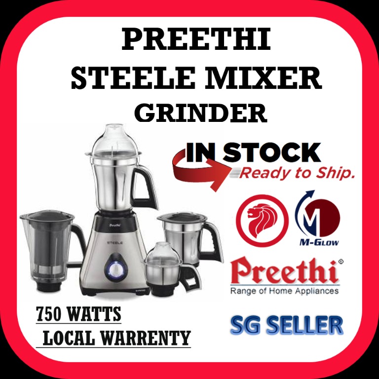 Preethi Mixer Steele 600W mixer grinder 2 Year local warrenty, TV