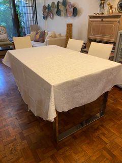 Round cotton silk brocade table cloth