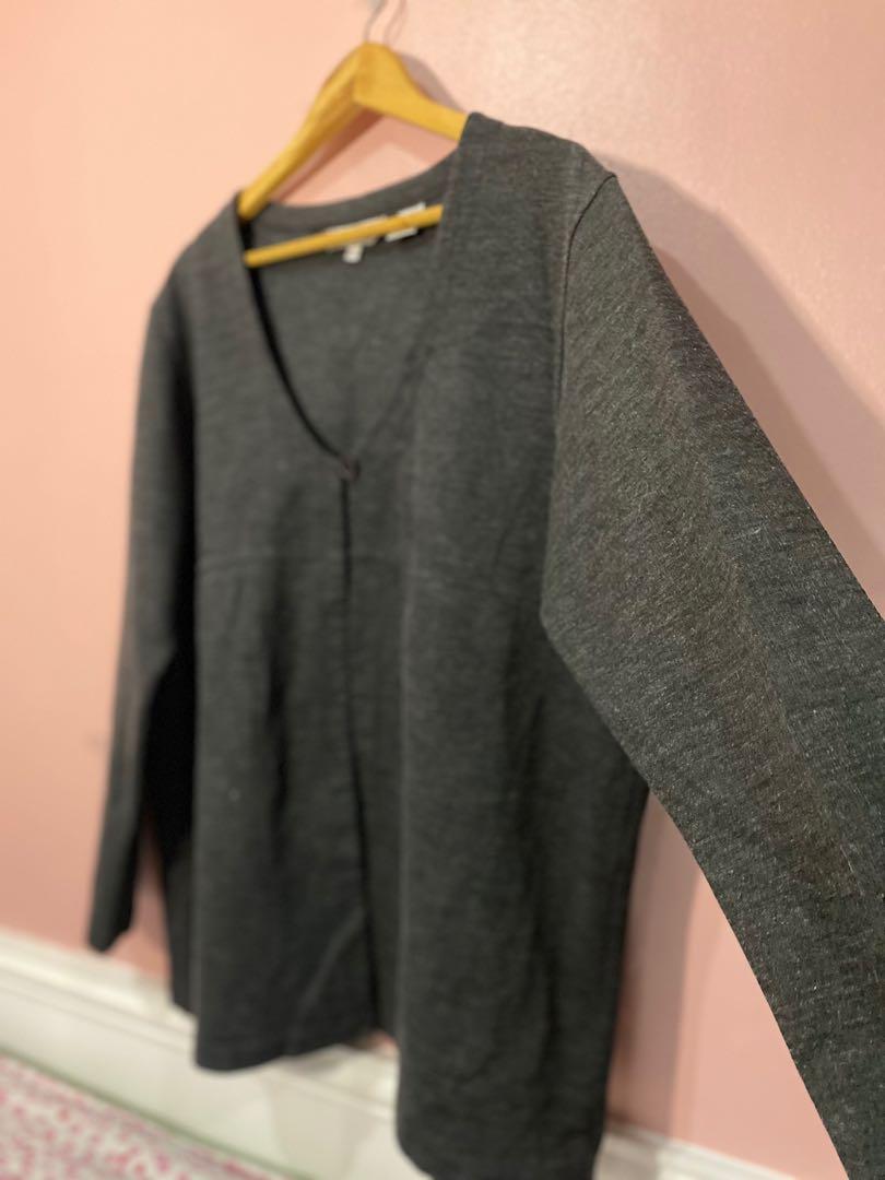 SARAH BENTLEY WOMAN Basic gray oversized cardigan (Category: Coats, Jackets and Outerwear) located in Makati City. Submitted by closetsquad (Listing ID 1081807829, Image 3). Description: 🔱From US package; branded items 🇺🇸Needs dry-cleaning/steaming due to storage 🇺🇸TAKE NOTE: Prices are final based on BRAND, QUALITY, CONDITION & MATERIAL of item. THESE ARE PRE-LOVED MANAGE UR EXPECTATIONS! 🔱Width, length, wash tag posted (see pics) 🌺 NO wh