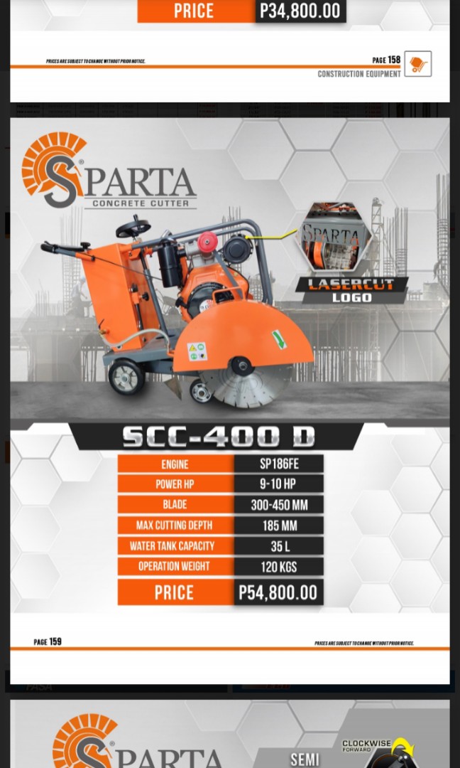 Sparta Concrete Cutter 910hp SCC400D, Commercial & Industrial