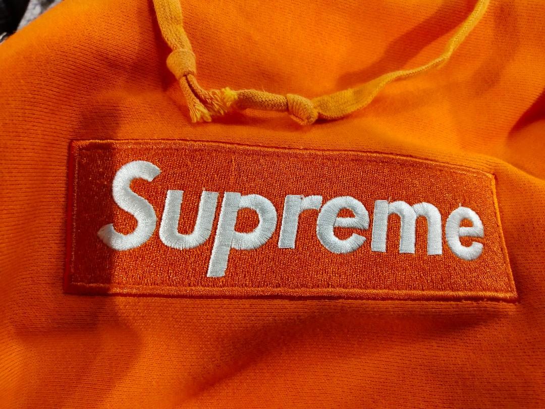 Supreme orange sales box logo hoodie