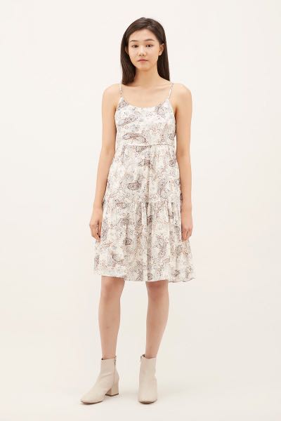 TEM Jevette tiered dress (ivory paisley 