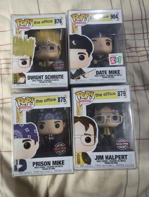 The Office Funko Pop Lot (Category: Designer & Blind Box Toys) located in Manila. Submitted by romson28 (Listing ID 1081655475, Image 1). Description: Dwight Jim Date Mike Prison Mike All comes with protectors If you are a fan of TWICE I'll give freebies 🤣.