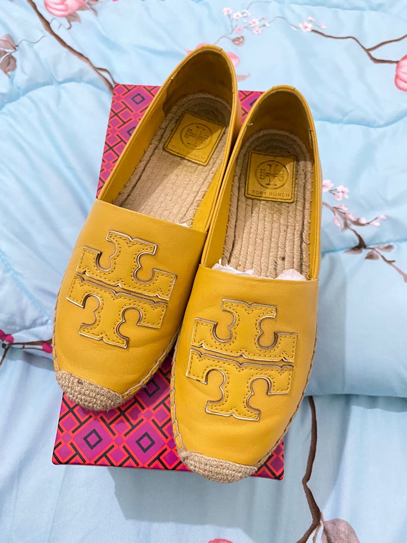 tory burch yellow espadrilles
