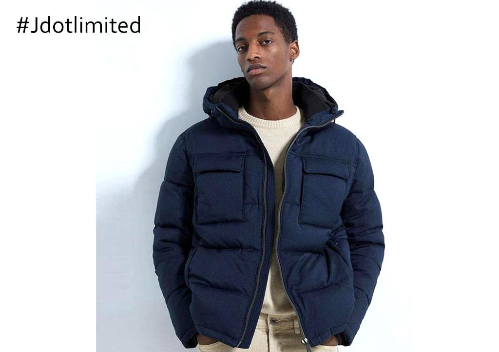 Mens navy blue padded top jacket