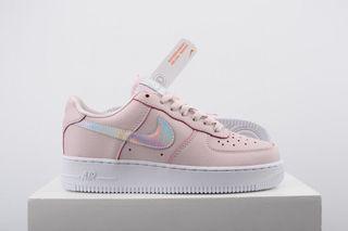 nike silver air force 1 swoosh tape sneakers