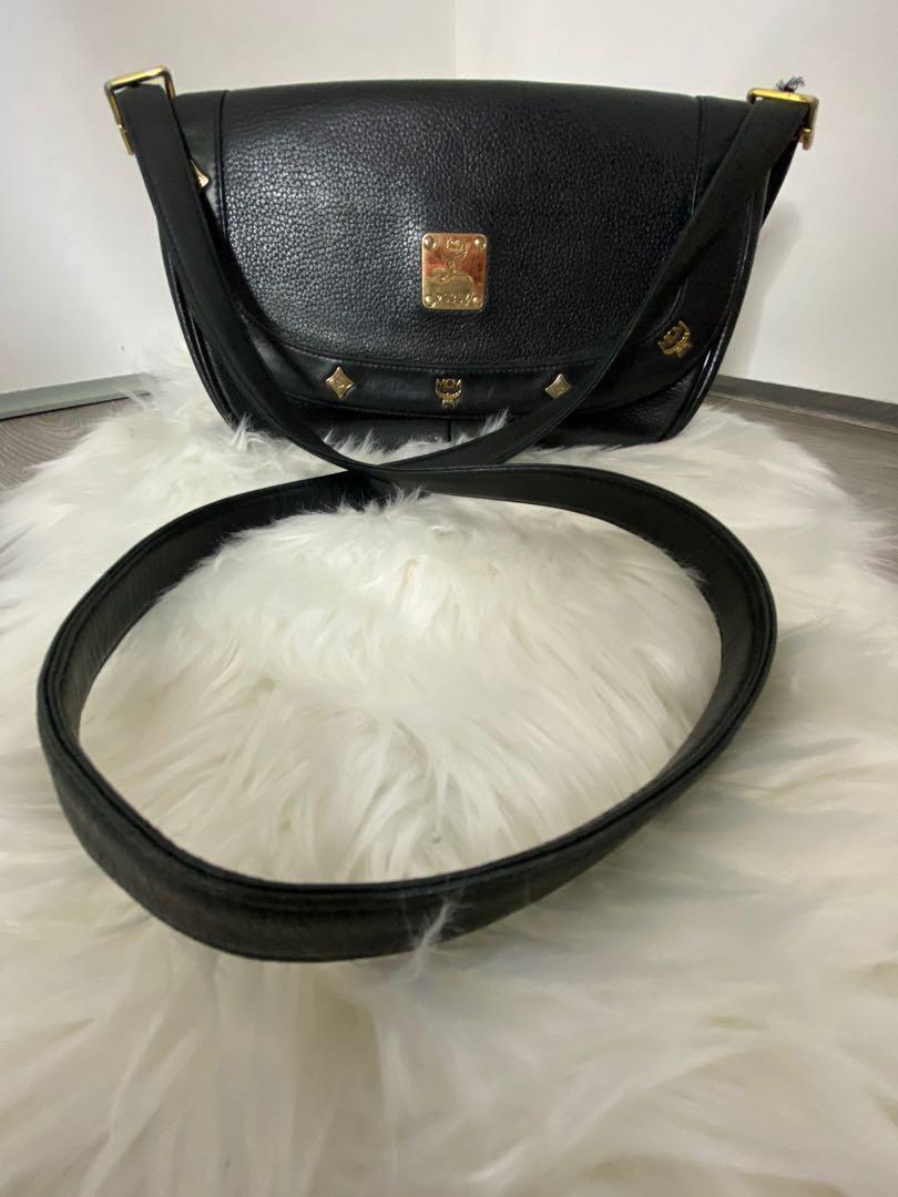 MCM, Bags, Mcm Black On Black Purse With Shoulder Strap Euc