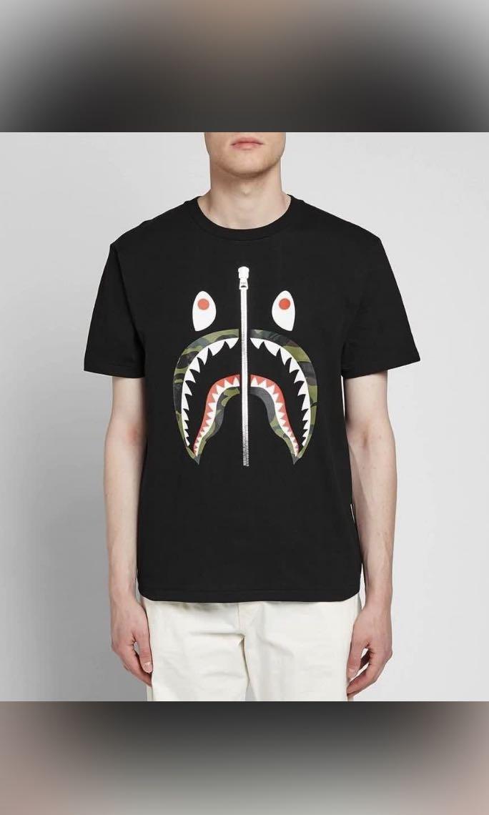 Bape first online camo shark tee