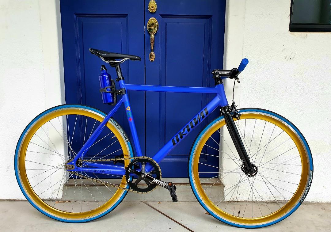 Blue and gold bike outlet