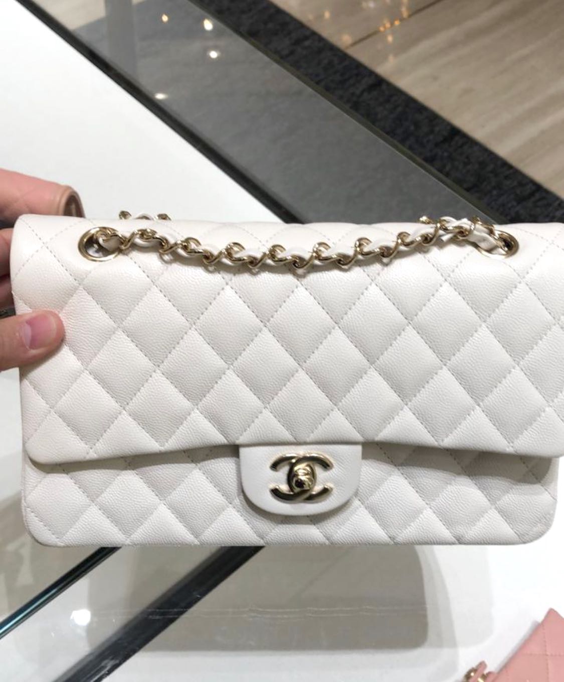 Brand New Chanel Classic Flap White Medium Caviar in GHW. Chanel Double Flap  White Medium Caviar, Luxury, Bags & Wallets on Carousell