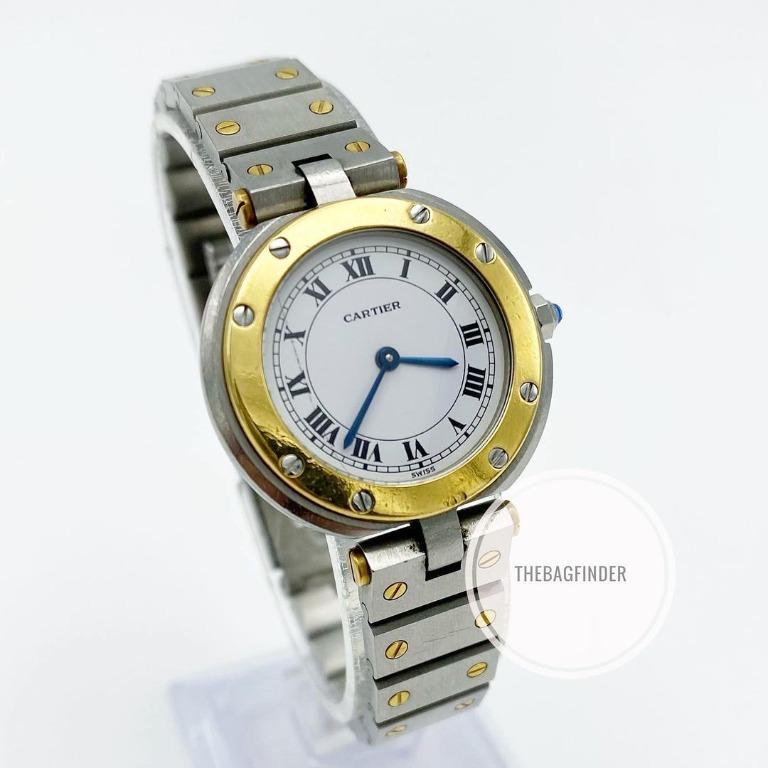 Cartier santos round watch best sale