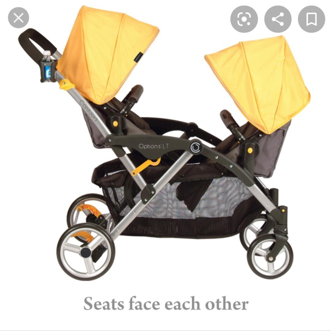 twin stroller facing each other