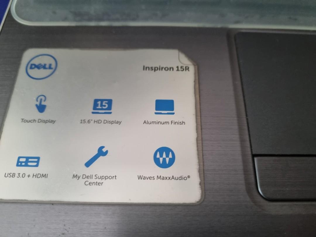 Dell Inspiron 15R Laptop (Category: Laptops & Notebooks) located in Quezon City. Submitted by archer417 (Listing ID 1081879424, Image 3). Description: Pre-Loved Personal Laptop Dell Inspiron 15R with box Intel Core i5-4200U CPU @1.60GHz 2.30GHz OS: Windows 8.1 Touch Display Hard Drive: 1 TB Memory: 8GB with optical drive with free laptop sleeve shipping fees c/o buyer pm for more details.