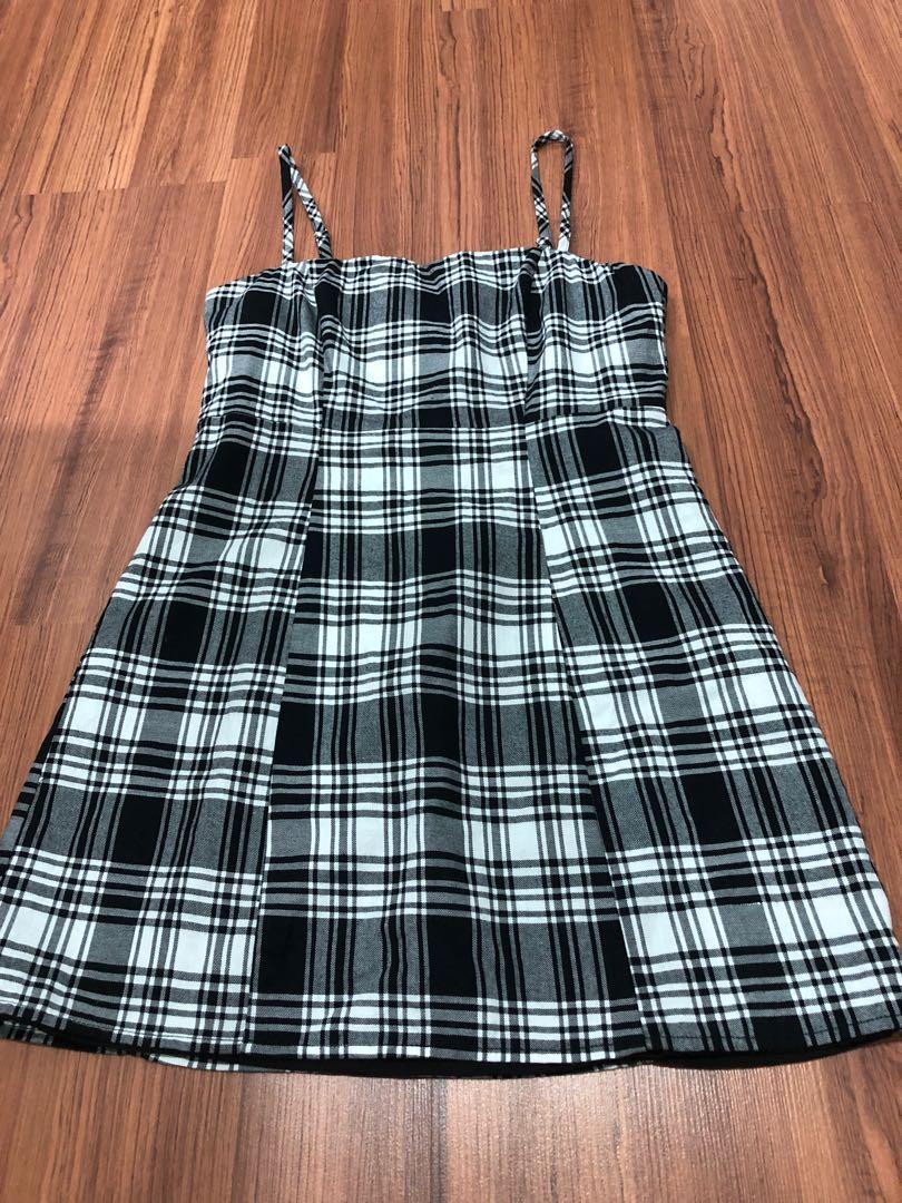Forever 21 black white plaid dress