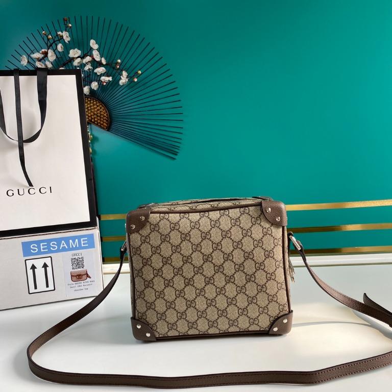 Gg shoulder bag with leather details shop