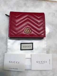 Gucci Marmont 短夾 兩折 紅色