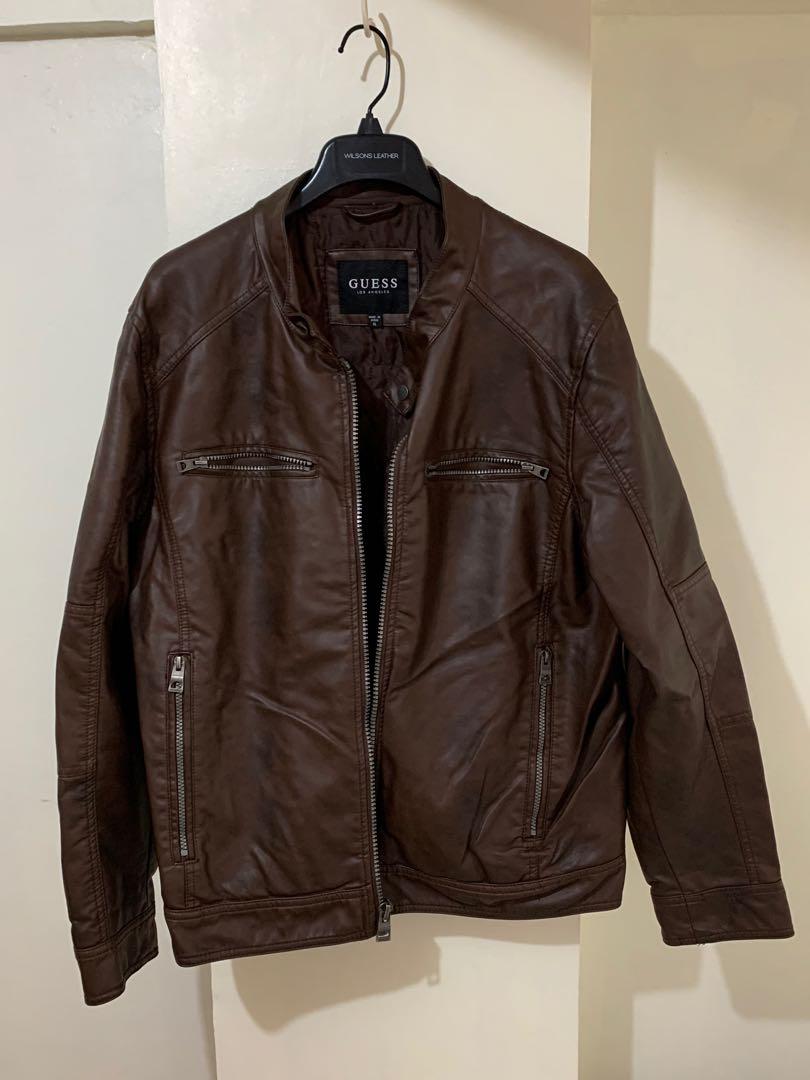 Guess leather jacket outlet wilson leather