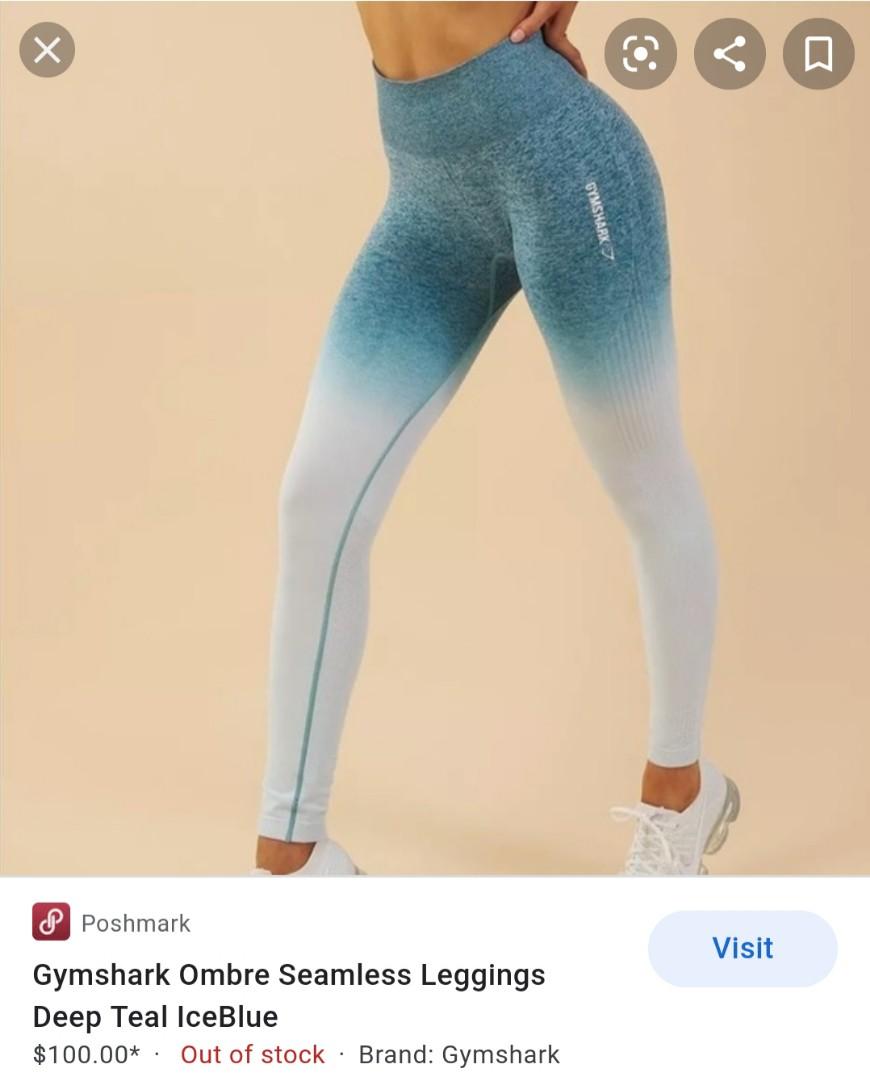 Gymshark Seamless Ombré Leggings - Deep Teal Ice Blue, Women's Fashion,  Activewear on Carousell