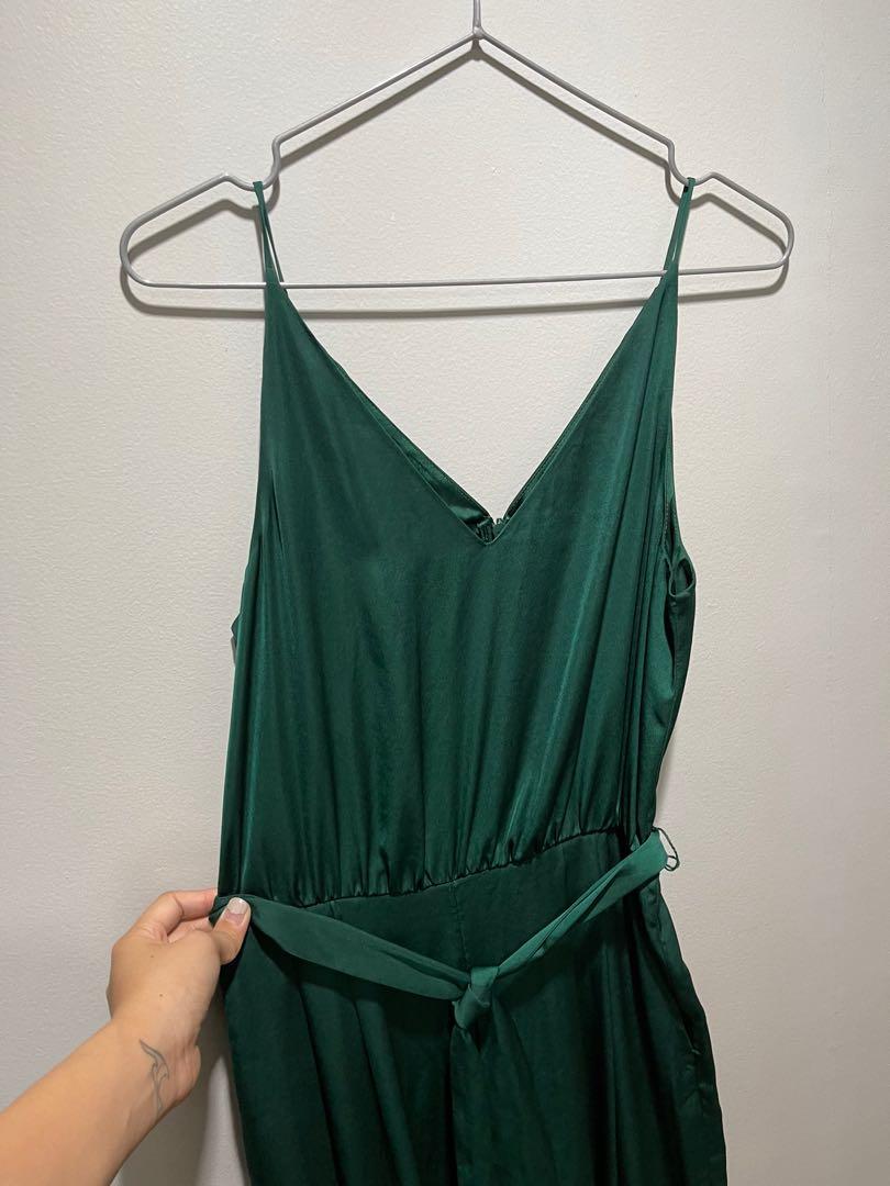 H&m emerald green jumpsuit new arrivals