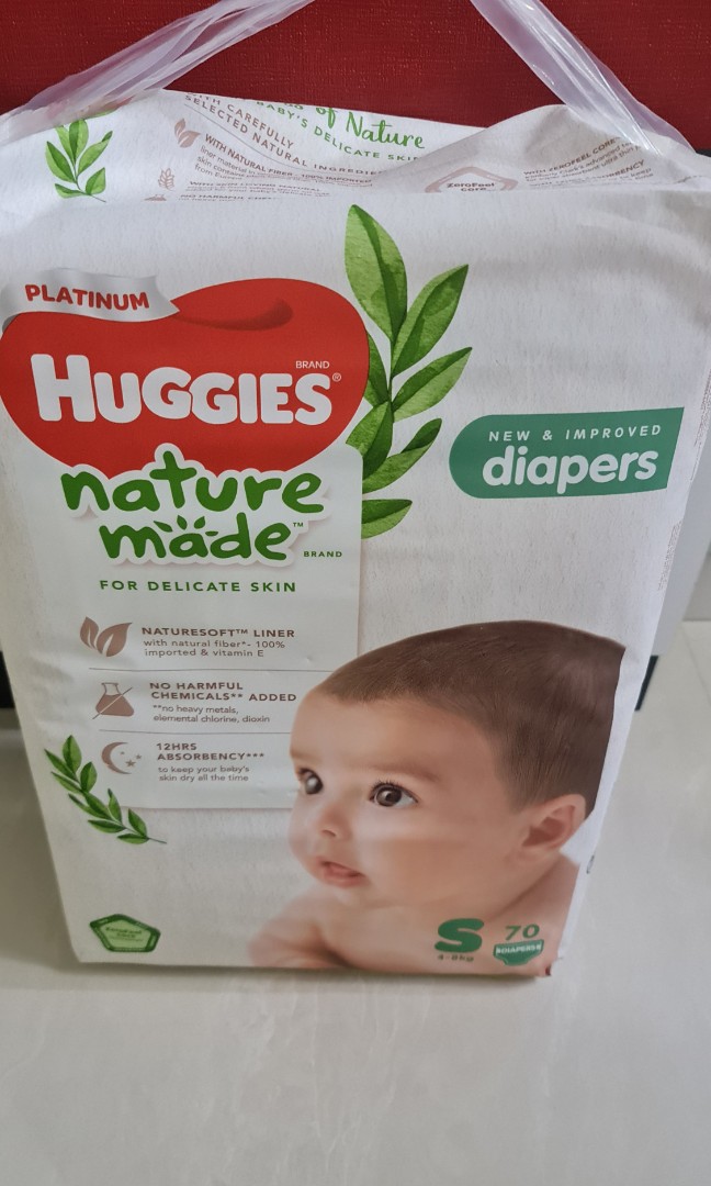 Huggies Naturemade Pamper, Size S, Babies & Kids, Bathing & Changing, Diapers & Baby Wipes on