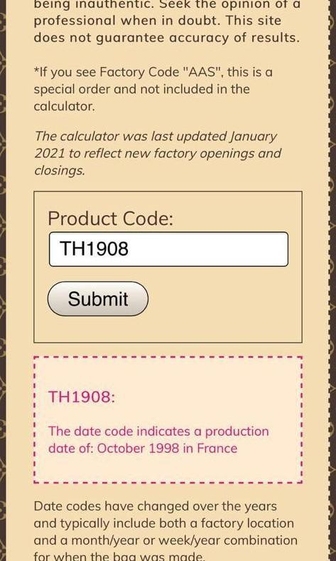 Louis Vuitton, Other, Louis Vuitton Date Code Calculator