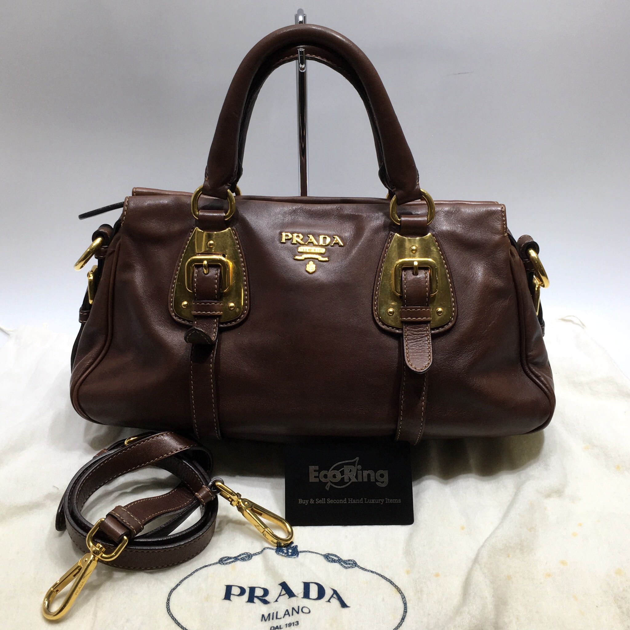Prada | Bags | Vintage Prada Leather Shoulder Purse | Poshmark