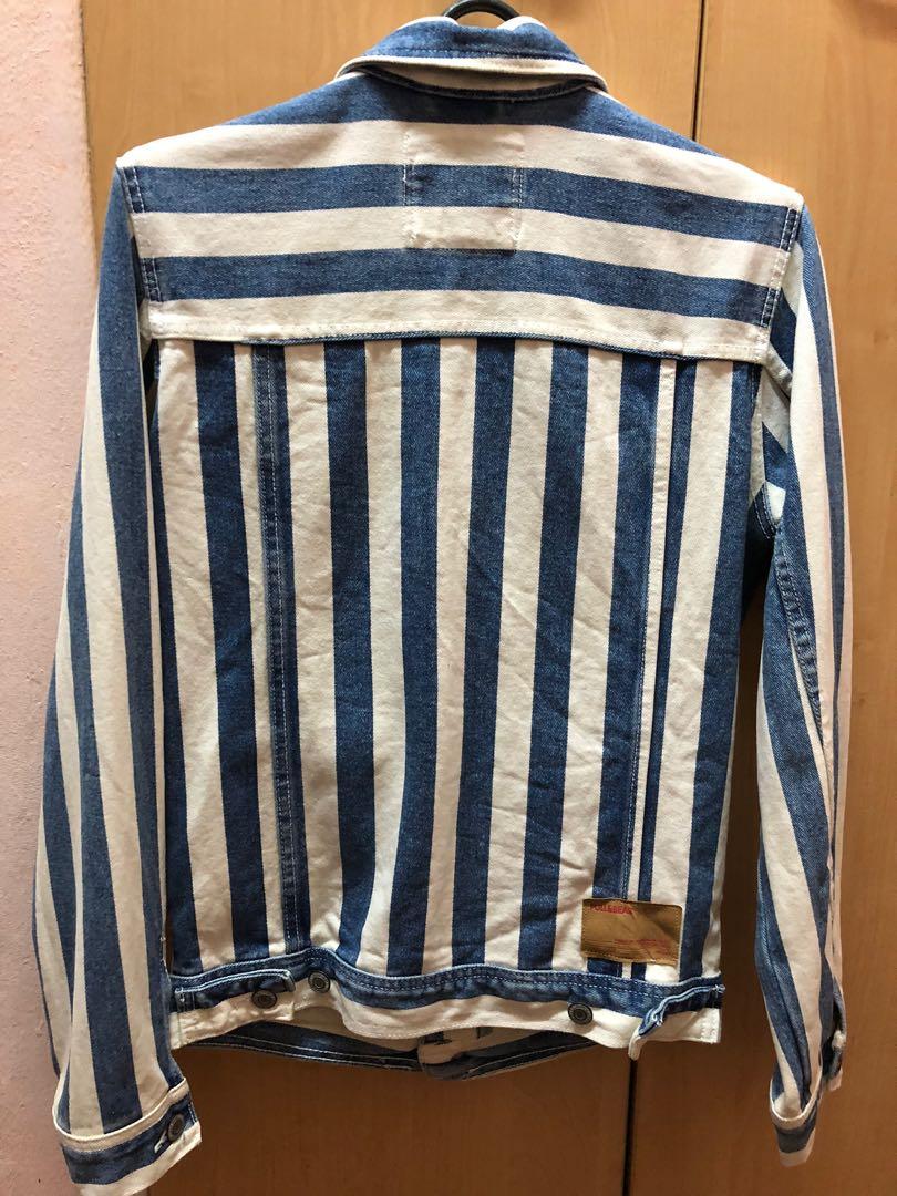 Pull and bear outlet striped denim jacket