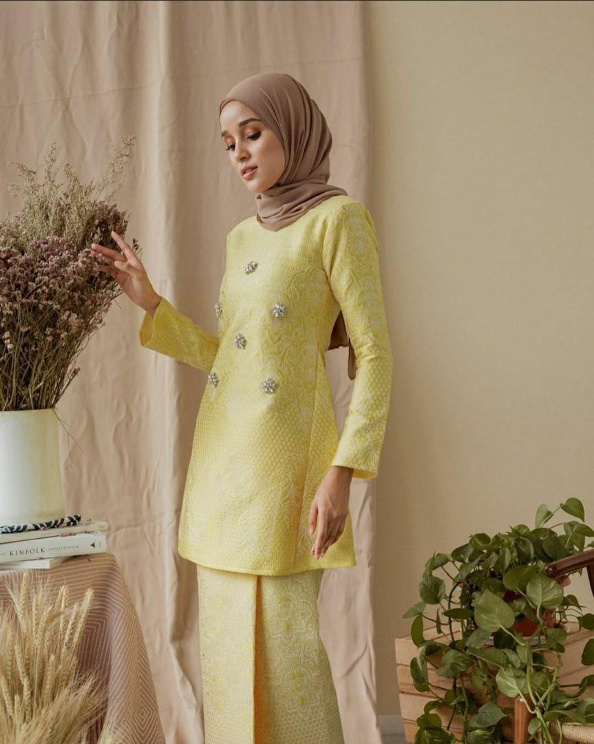 Qhalesaa Raisa Baju Kurung Pahang Brocade Tenun Raya Tunang Nikah ...