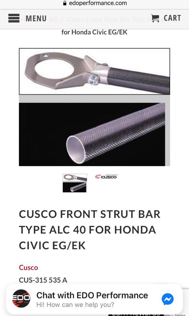 Rare Cusco Carbon fiber front strut bar Honda b series d series Eg eg6