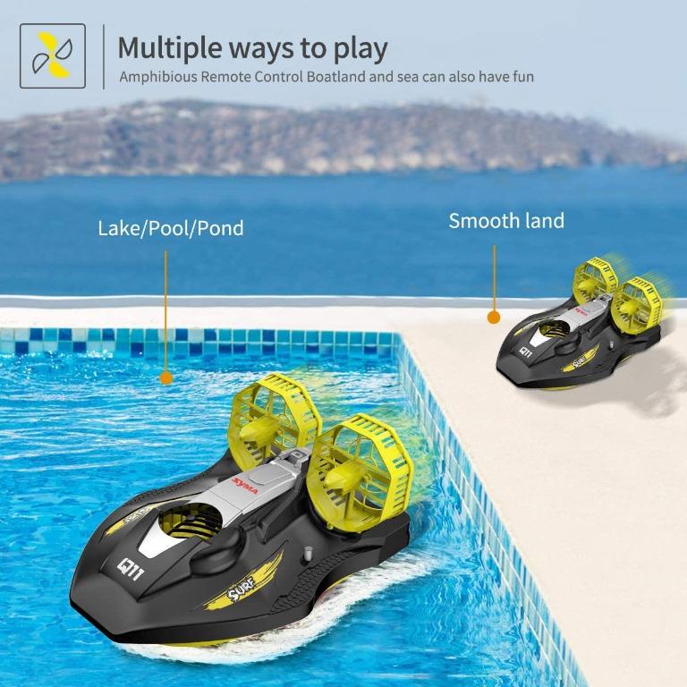 Remote Control Boat for Kids, SYMA Q11 Hovercraft RC Boat for Land