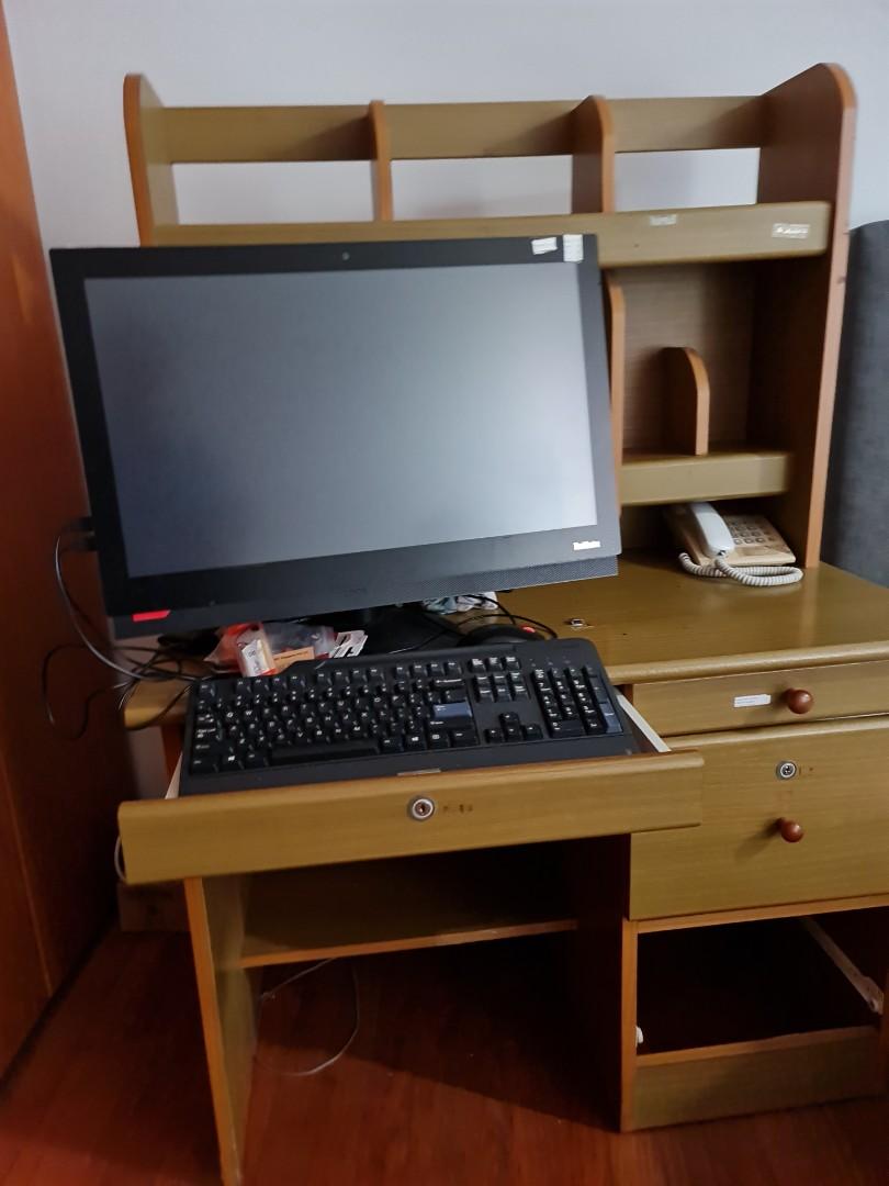 Study table (Category: Tables & Sets) located in Singapore. Submitted by gohweepheng (Listing ID 1081880089, Image 1). Description: Study table , computer not included. Bottom drawer missing 100cm:width, height:143cm, depth:60cm.