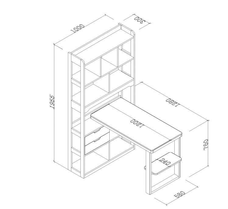Study table with shelf, Furniture & Home Living, Furniture, Tables