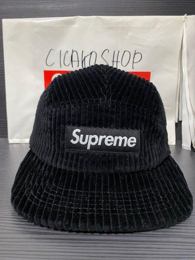 Supreme Corduroy Camp Cap Black, Men's Fashion, Watches  Accessories, Cap   Hats on Carousell