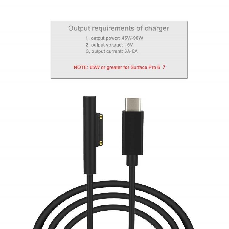 Surface Connect USB-C充電線1.8M 適用於Microsoft Surface 7 6 5 4