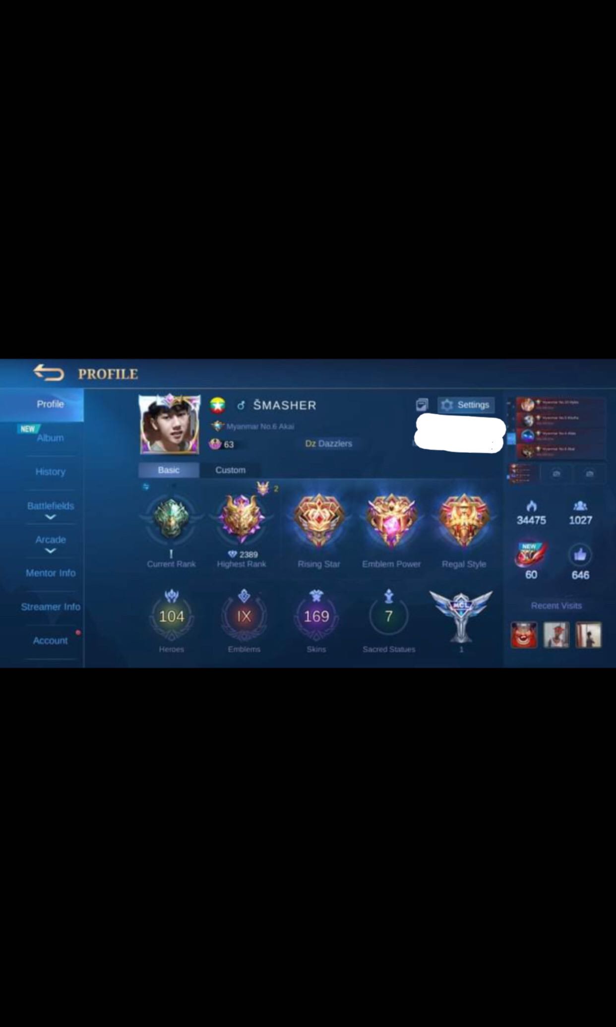 Tank Wr And Mmr Mobile Legends Account Video Gaming Gaming Accessories Game Gift Cards Accounts On Carousell
