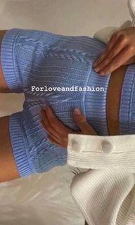 Thyl blue knitted shorts