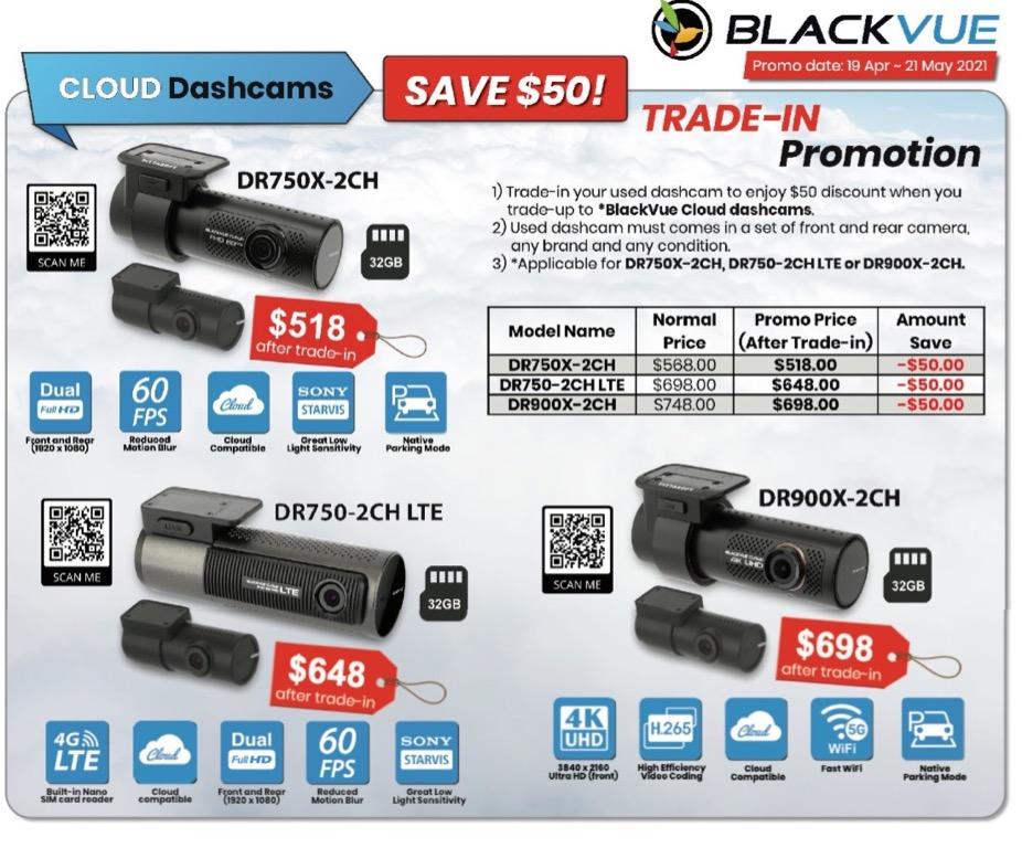 Trade In Promotion Blackvue Cloud Dashcam Dr750x 2ch Or Dr750 Lte 2ch Or Dr900x 2ch Car Accessories Electronics Lights On Carousell