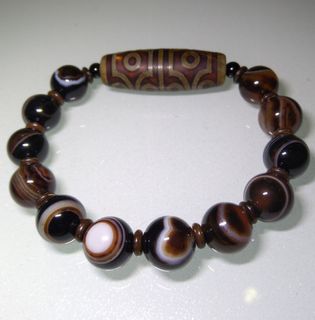 西藏佛心宝瓶老天珠👉Treasure Vase🏺Old Tibetan Dzi Beads 