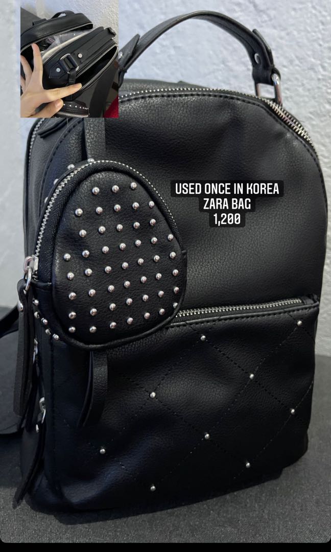 zara studded backpack