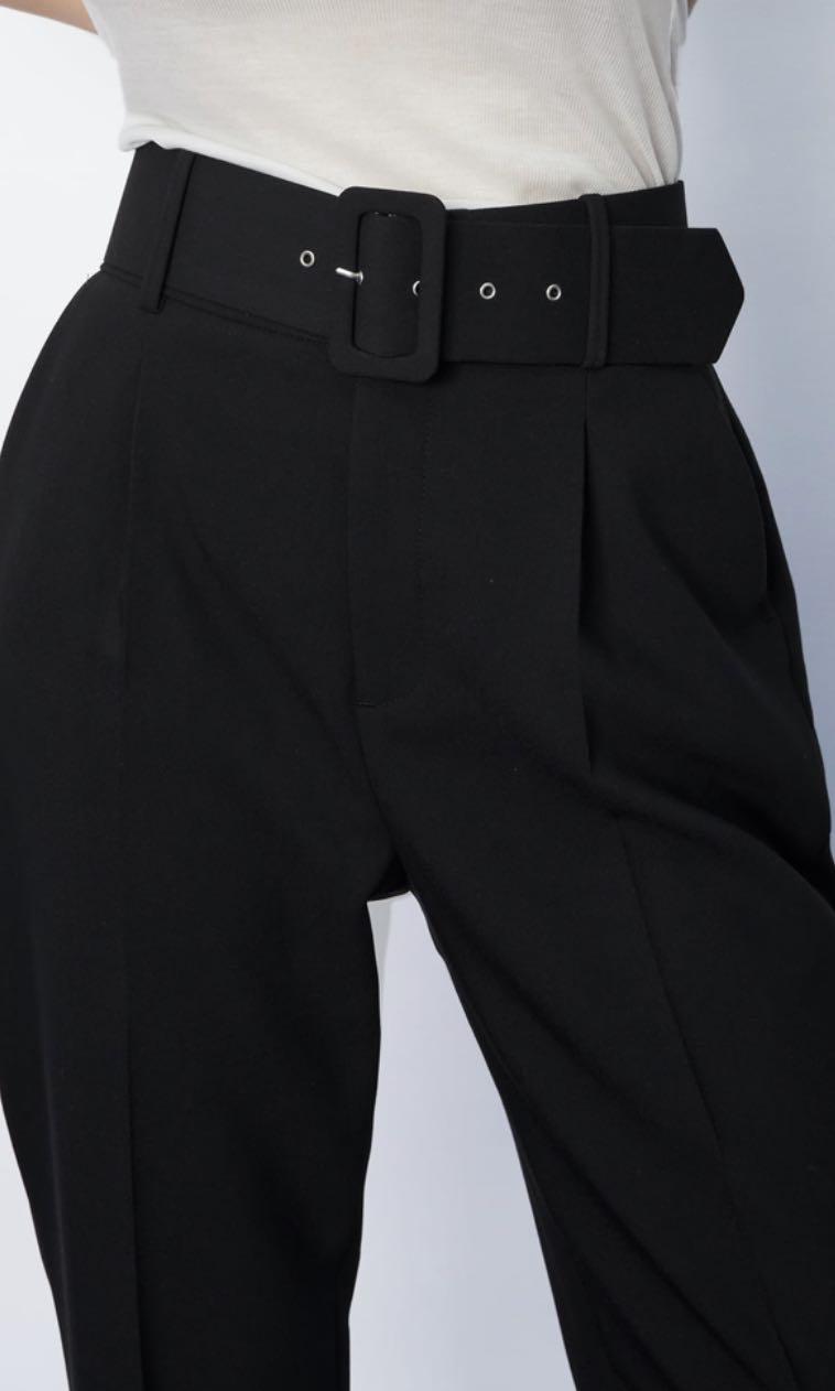 Zara | high-waist trousers - black, Women's Fashion, Bottoms, Other Bottoms  on Carousell