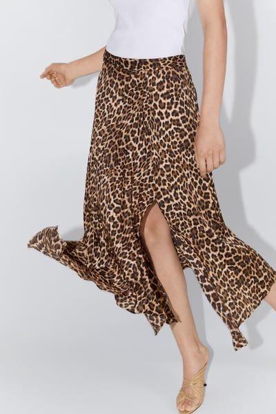 Long leopard skirt zara clearance