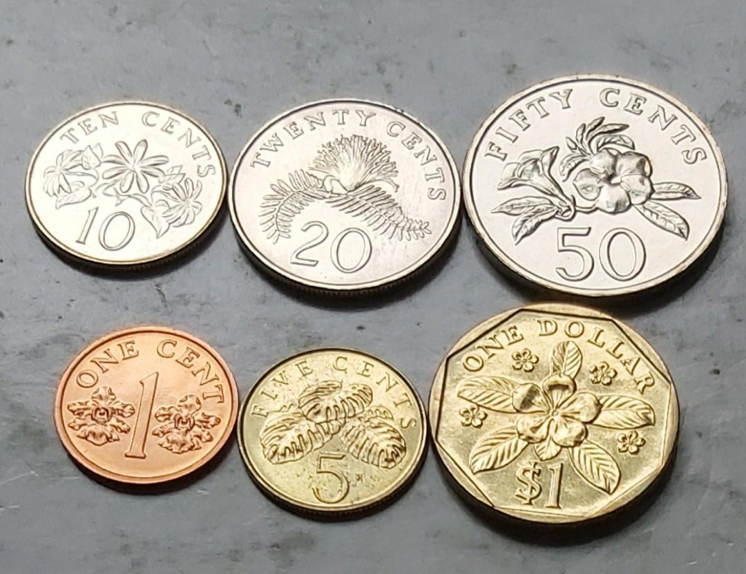 新加坡1996年1仙至1元硬幣各一枚全新, 興趣及遊戲, 玩具& 遊戲類- Carousell