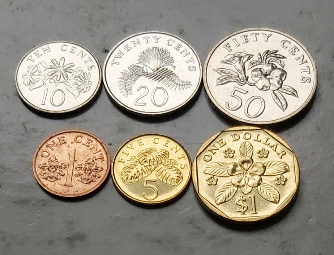 新加坡1999年1仙至1元硬幣各一枚全新, 興趣及遊戲, 玩具& 遊戲類- Carousell