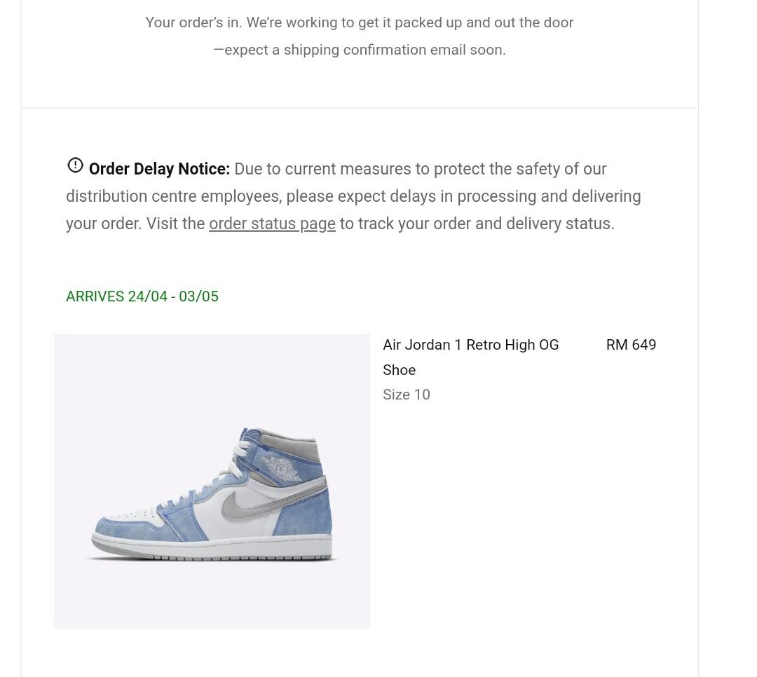 Kjordan order status best sale
