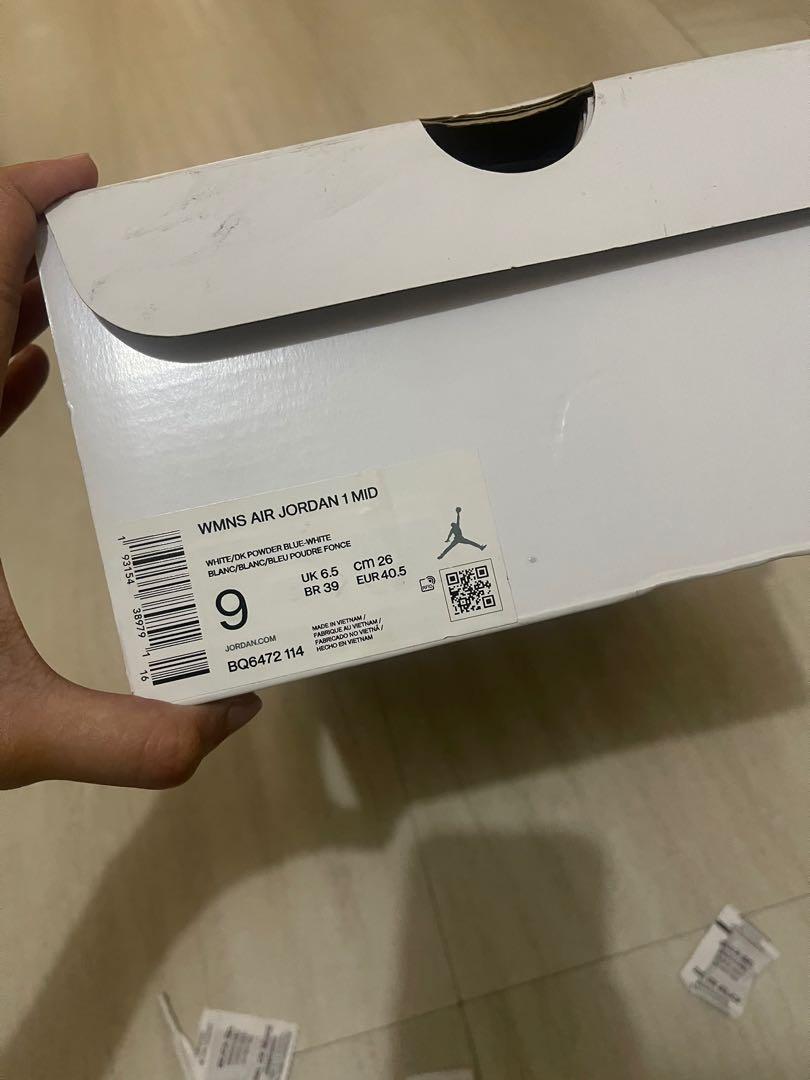 Jual Murah! Air Jordan 1 Mid WMNS - UNC White Blue (Authentic/Second),  Fesyen Pria, Sepatu , Sneakers di Carousell