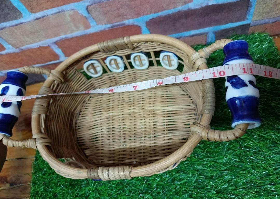 Antique Basket Porcelain Handle, Furniture & Home Living, Home Decor