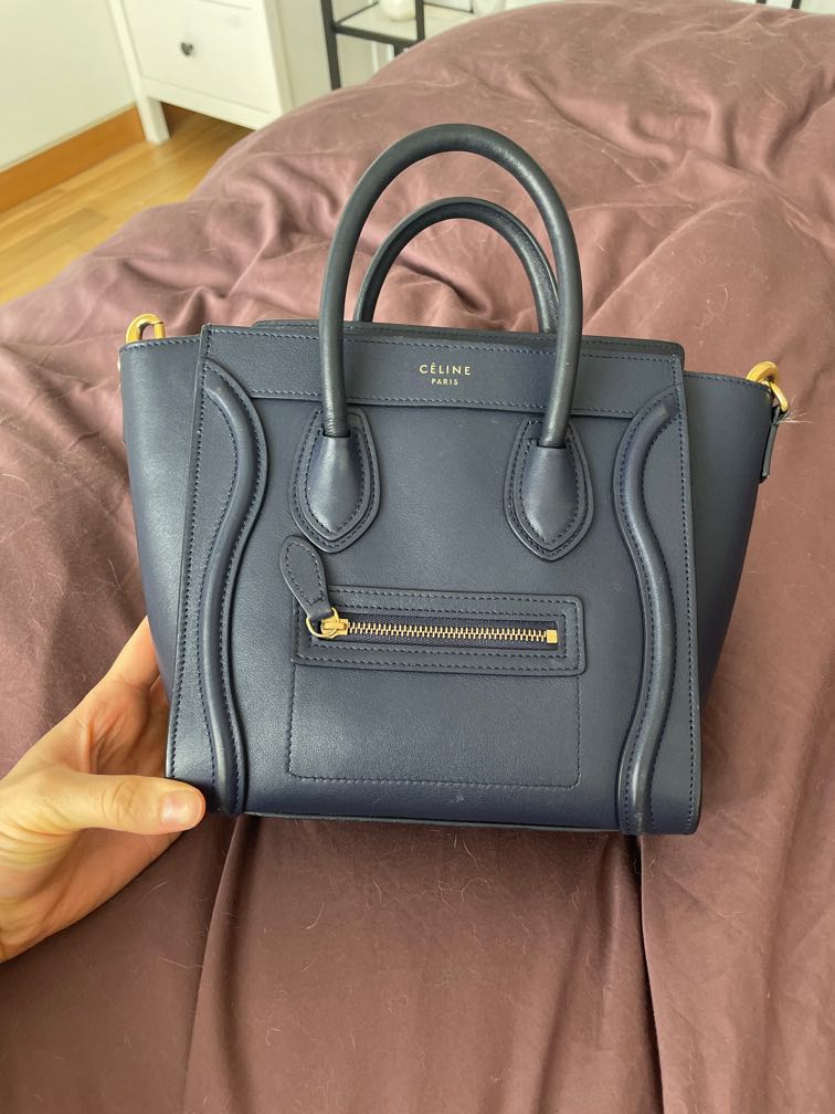 Authentic Celine Nano Luggage bag navy blue Luxury Bags