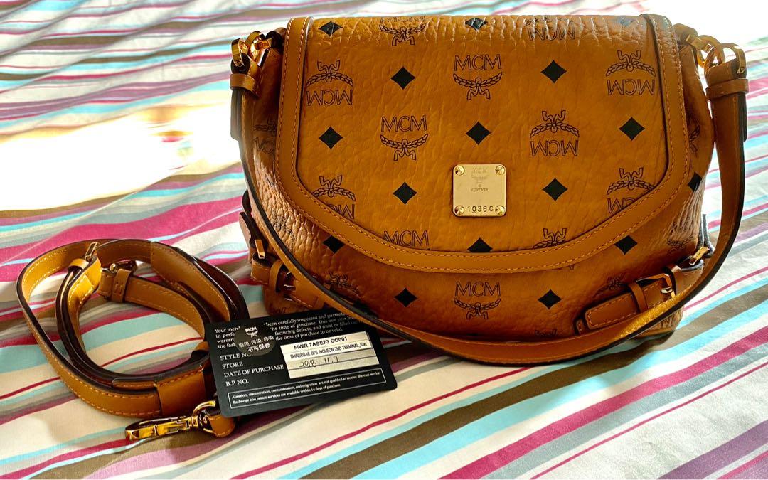 Authentic MCM bag Aren shoulder + sling in visetos, Luxury, Bags & Wallets  on Carousell