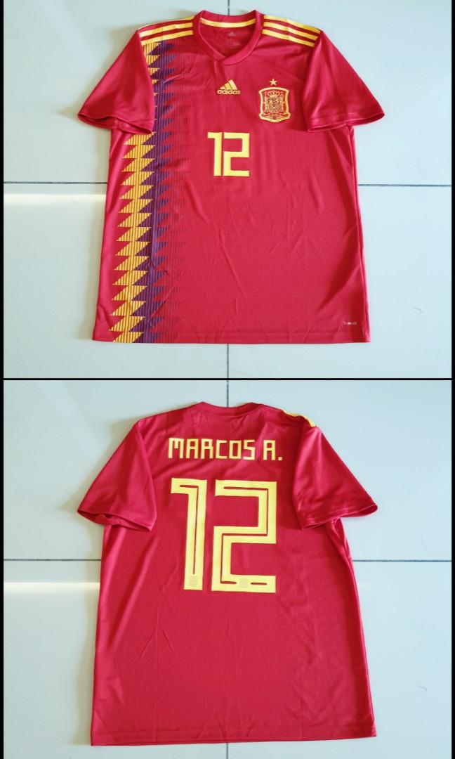 Authentic Spain 2018 Home Kit 12 MARCOS ALONSO