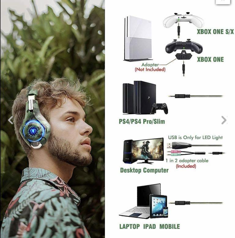 Beexcellent Pro Gaming Headset Camo GM 100 headset Audio